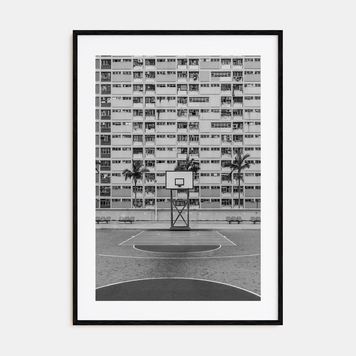 Basketball Court Photo B&W No 1 Poster