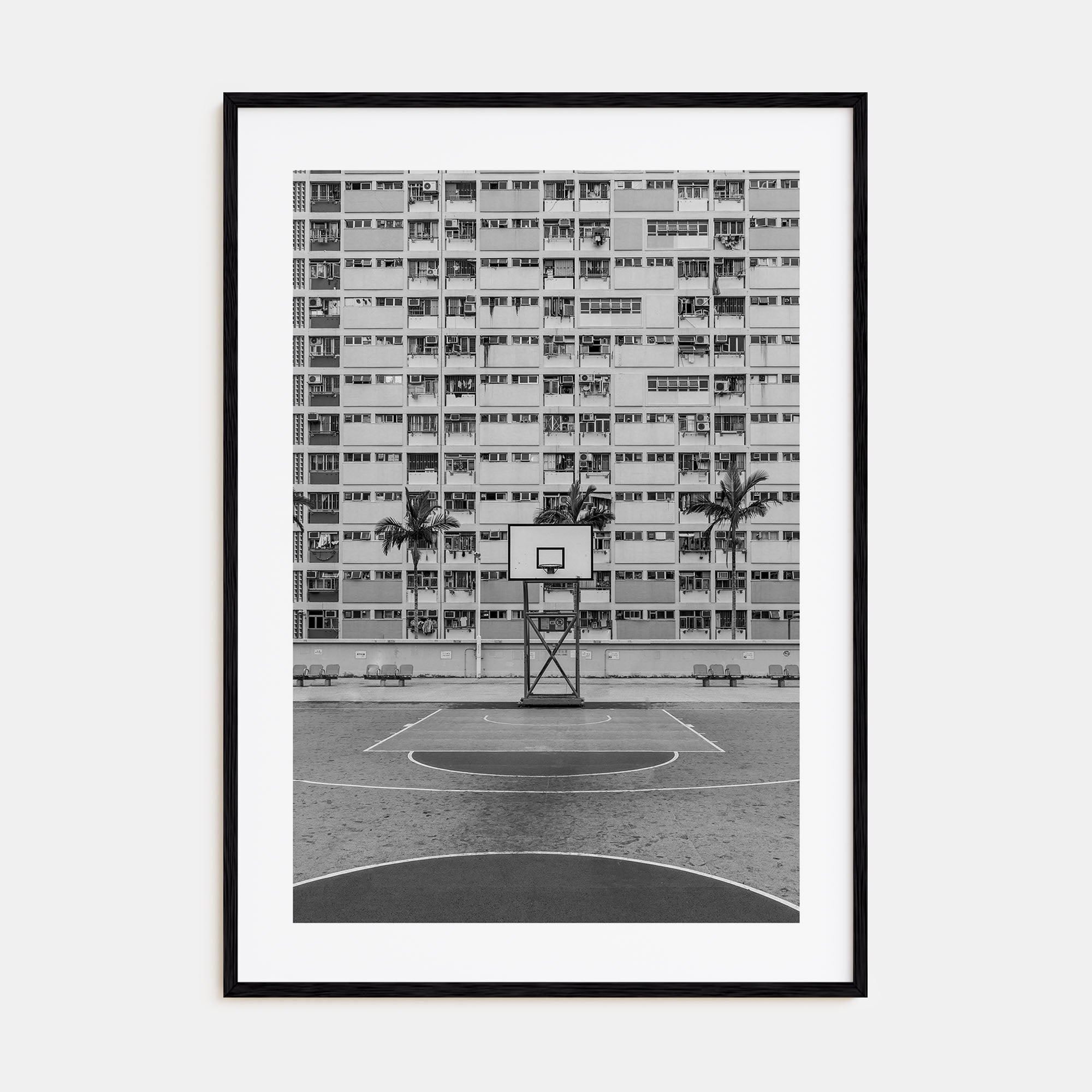 Basketball Court Photo B&W No 1 Poster