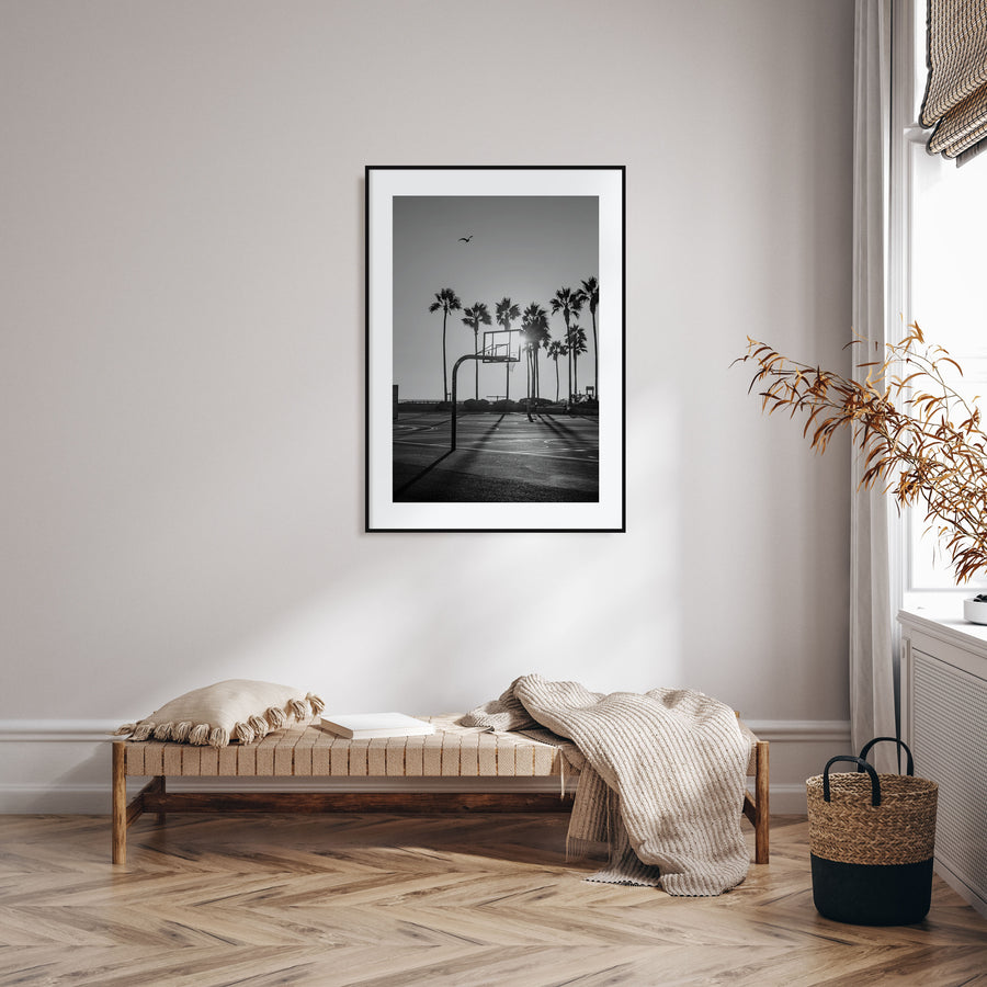 Basketball Court Photo B&W No 4 Poster