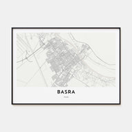 Basra Map Landscape Poster