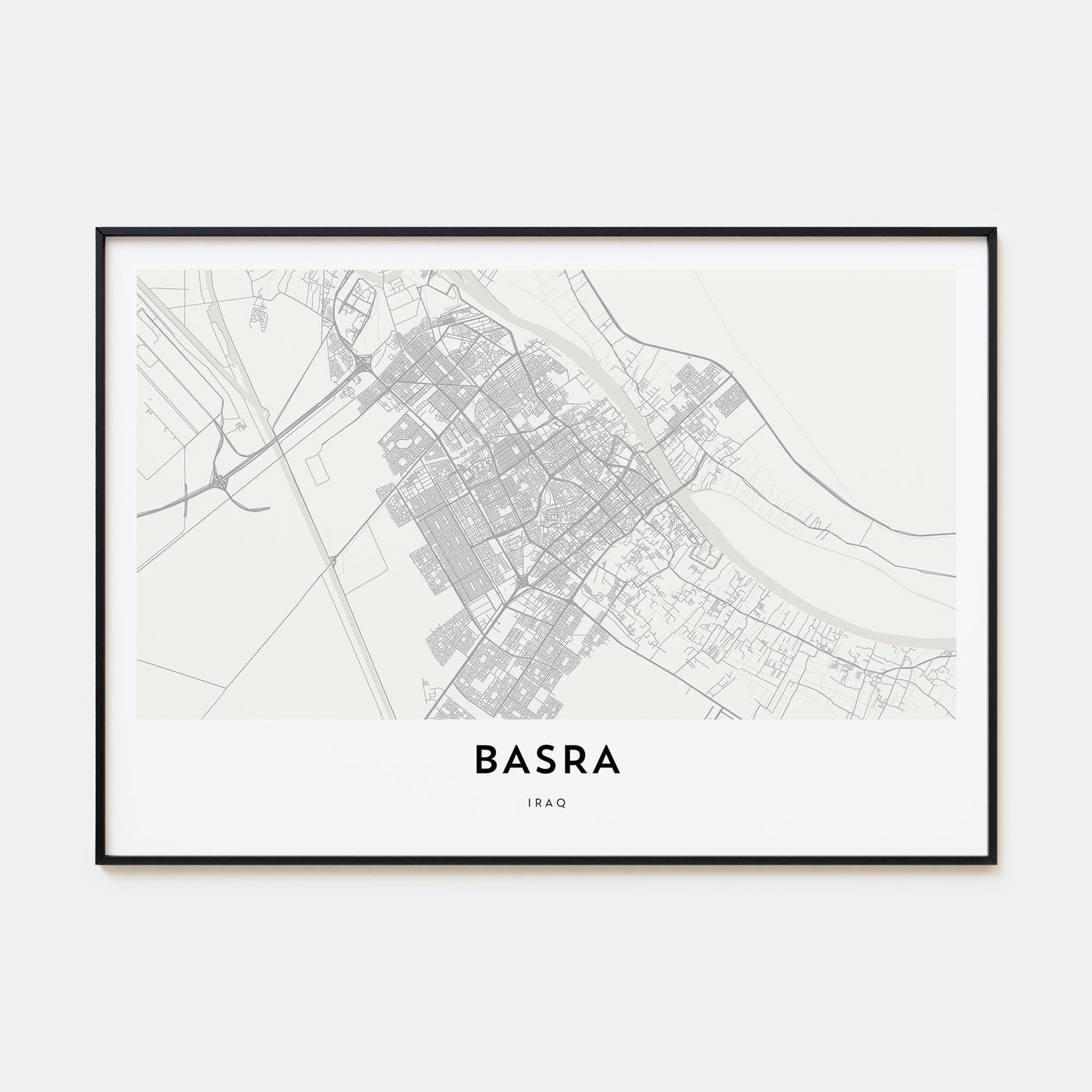 Basra Map Landscape Poster