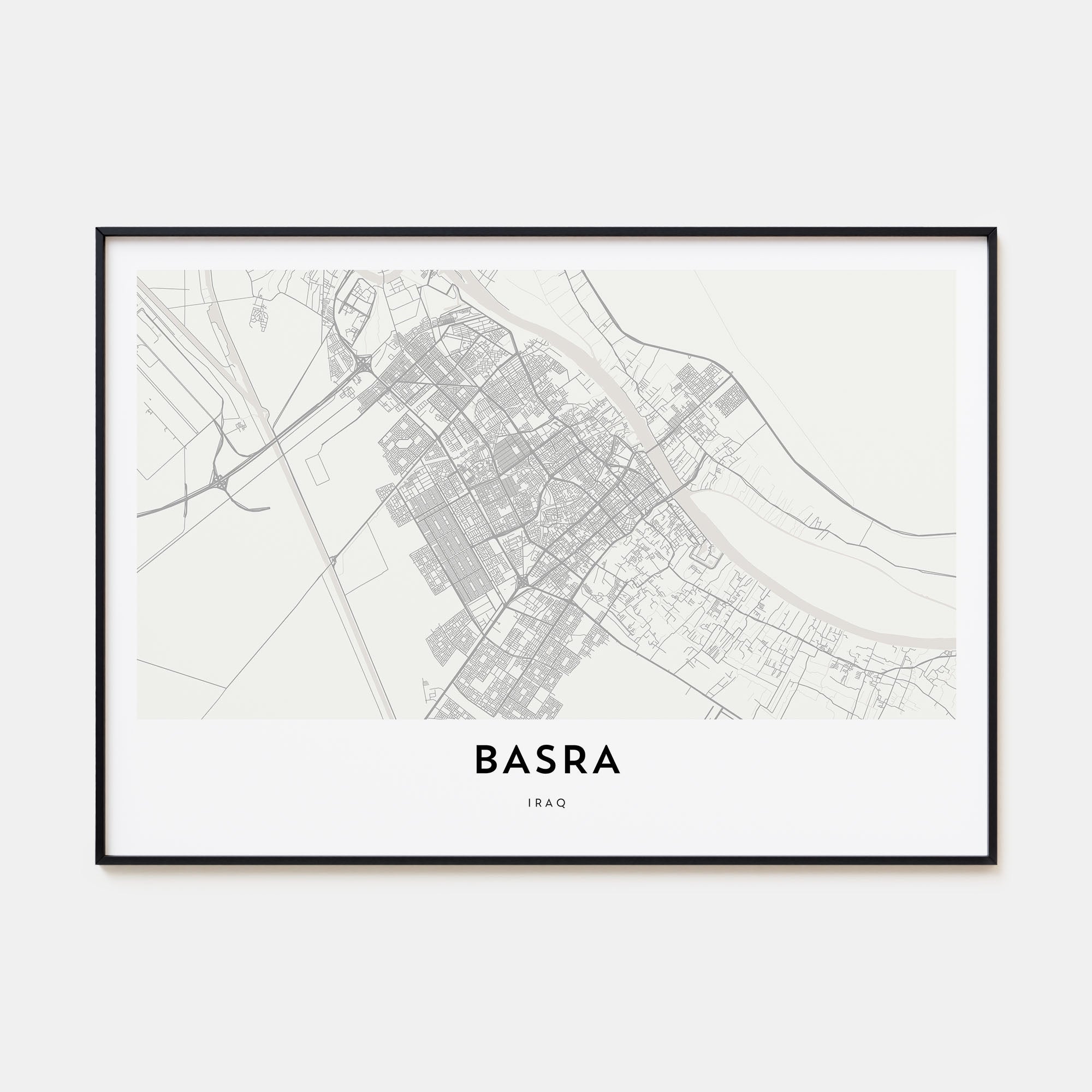 Basra Map Landscape Poster