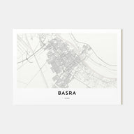 Basra Map Landscape Poster