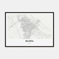 Basra Map Landscape Poster
