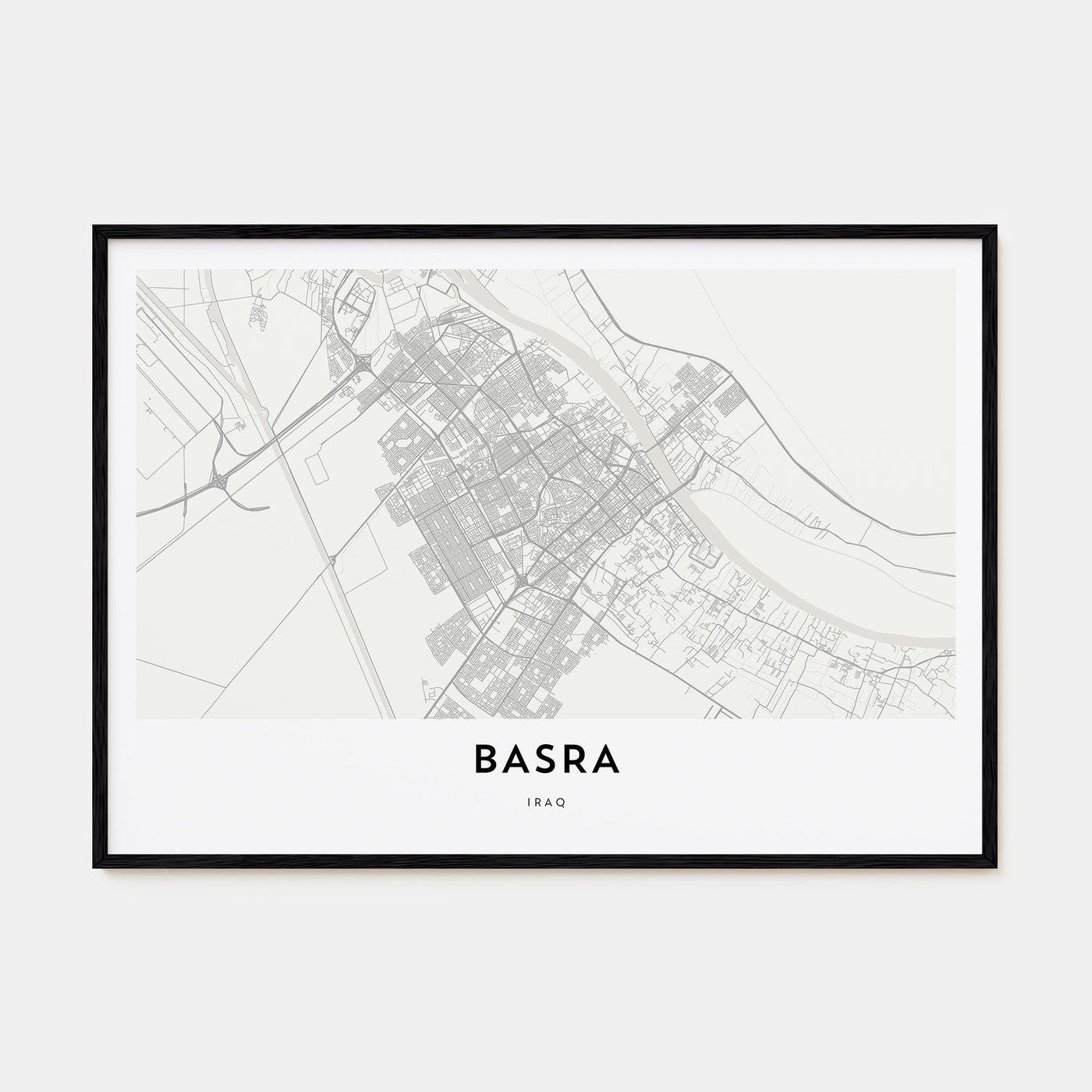 Basra Map Landscape Poster