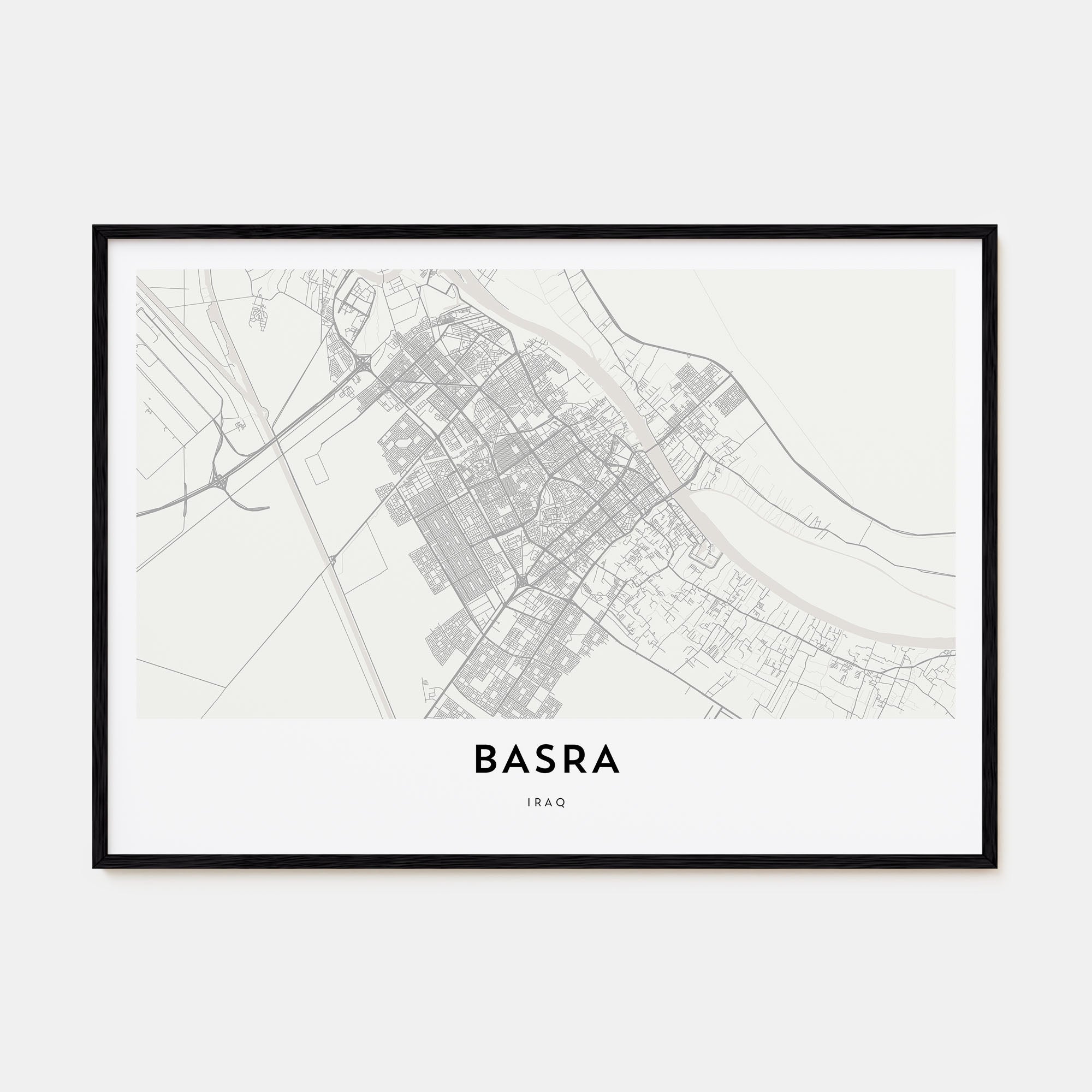Basra Map Landscape Poster