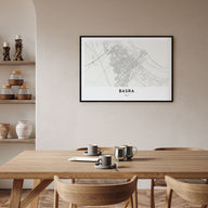 Basra Map Landscape Poster