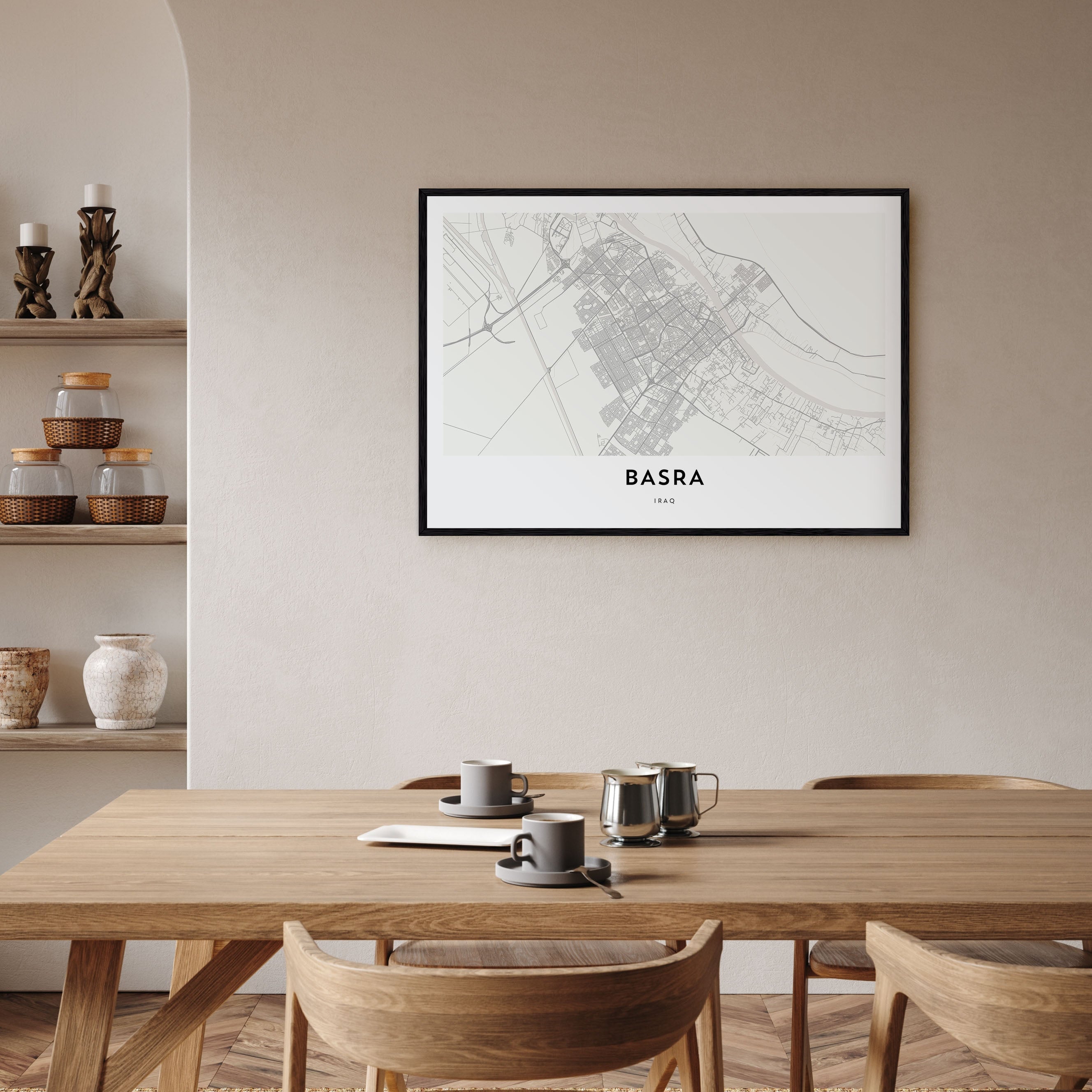 Basra Map Landscape Poster