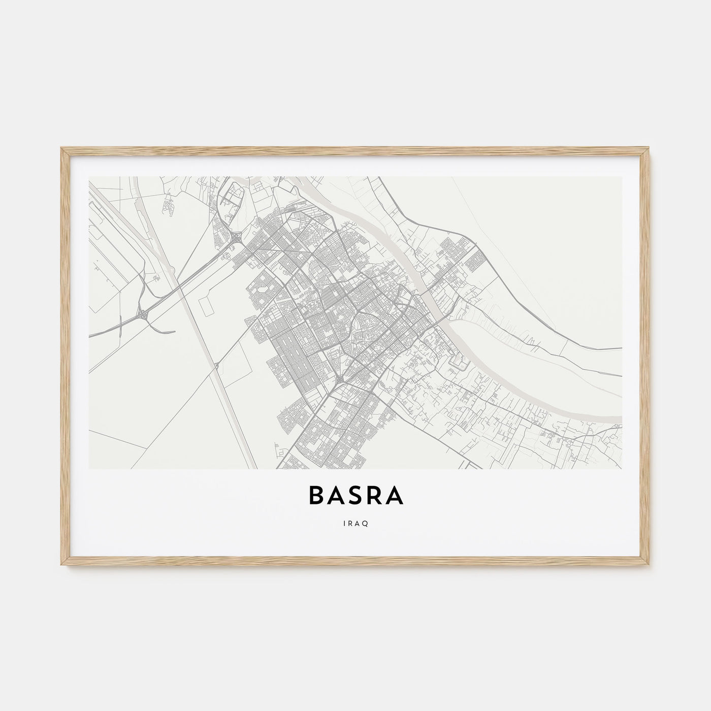 Basra Map Landscape Poster