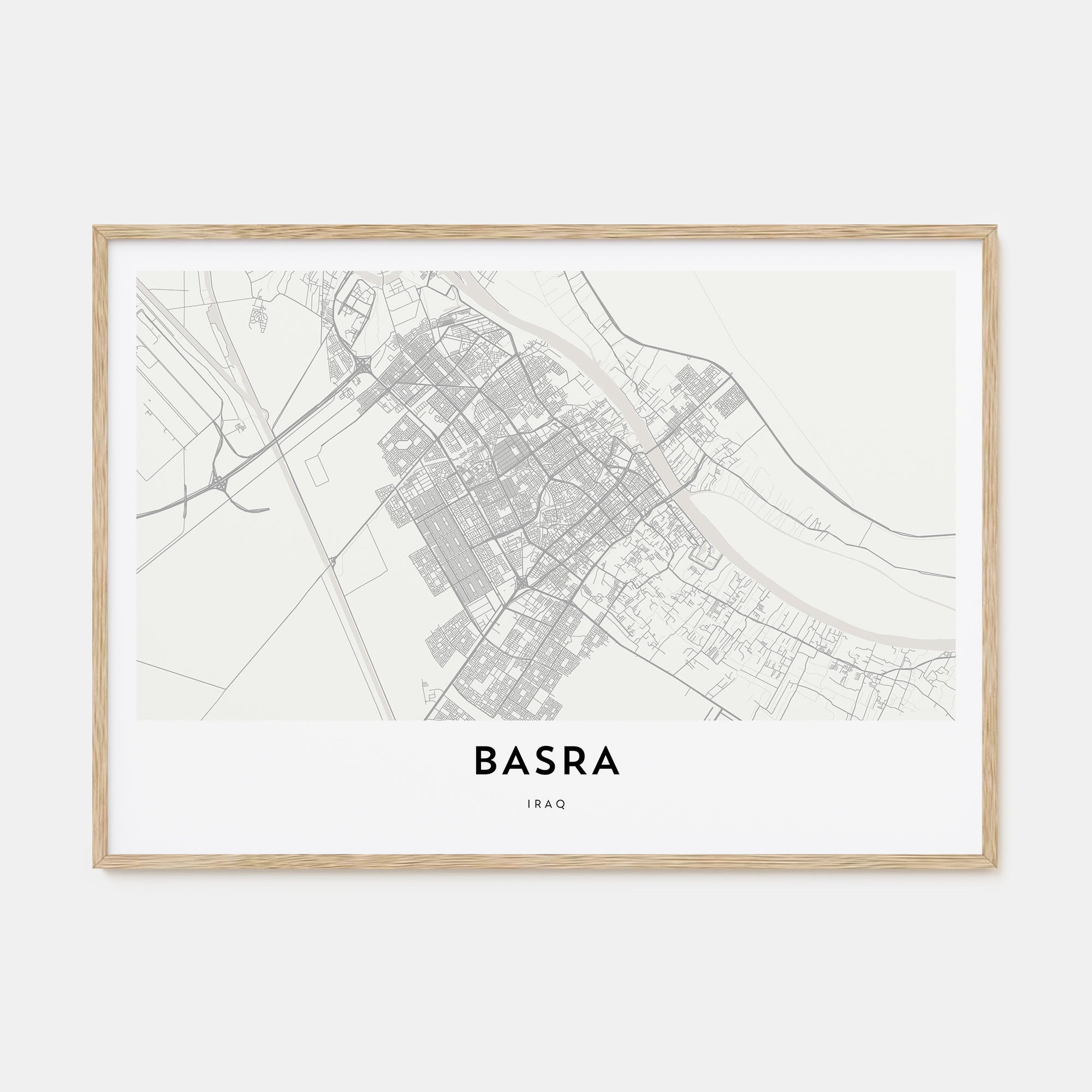 Basra Map Landscape Poster