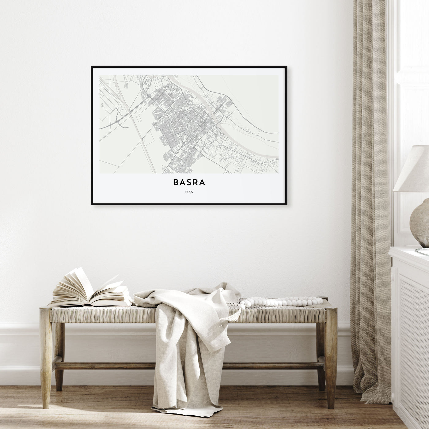 Basra Map Landscape Poster