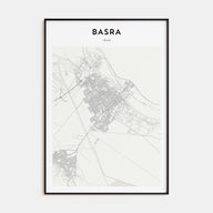Basra Map Portrait Poster