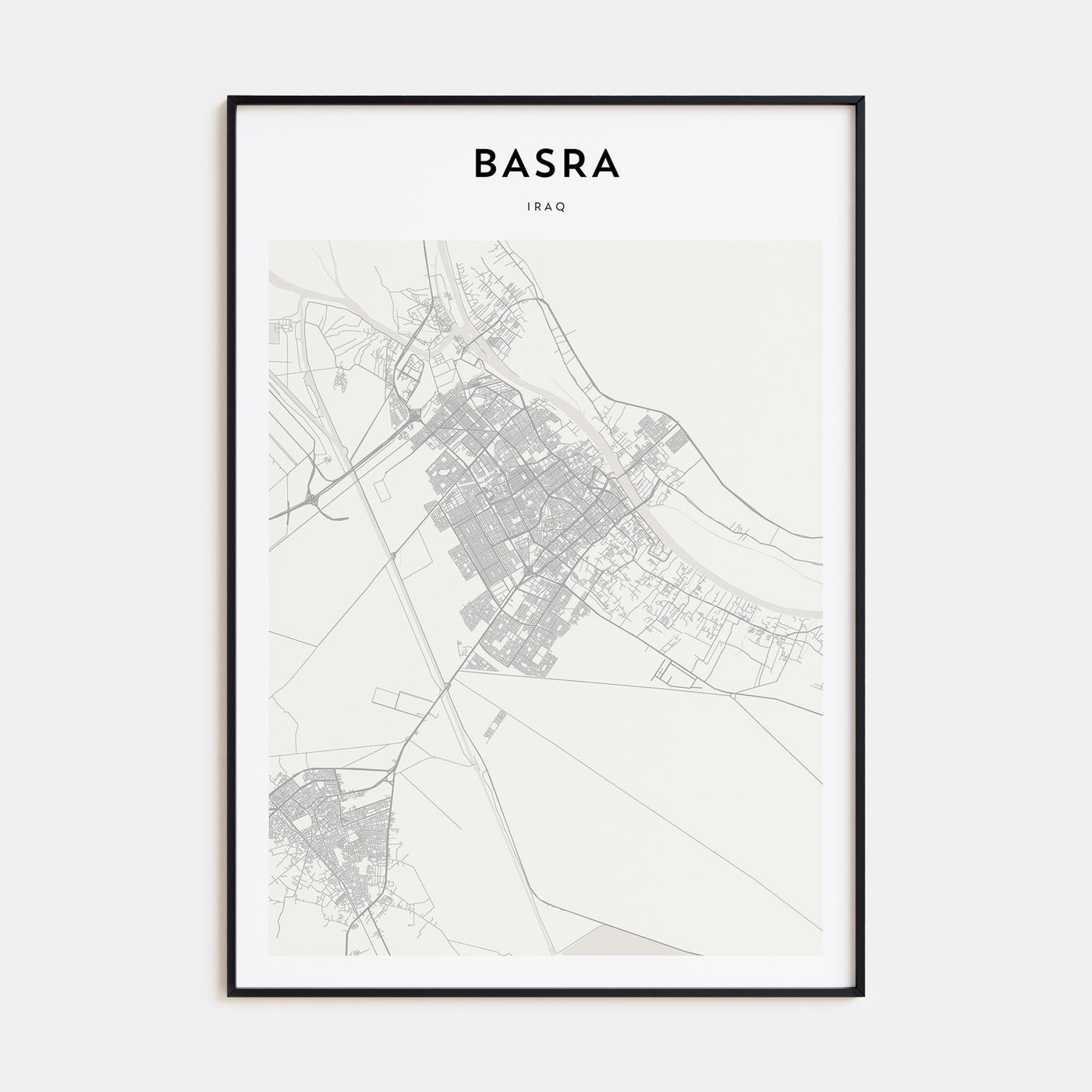 Basra Map Portrait Poster