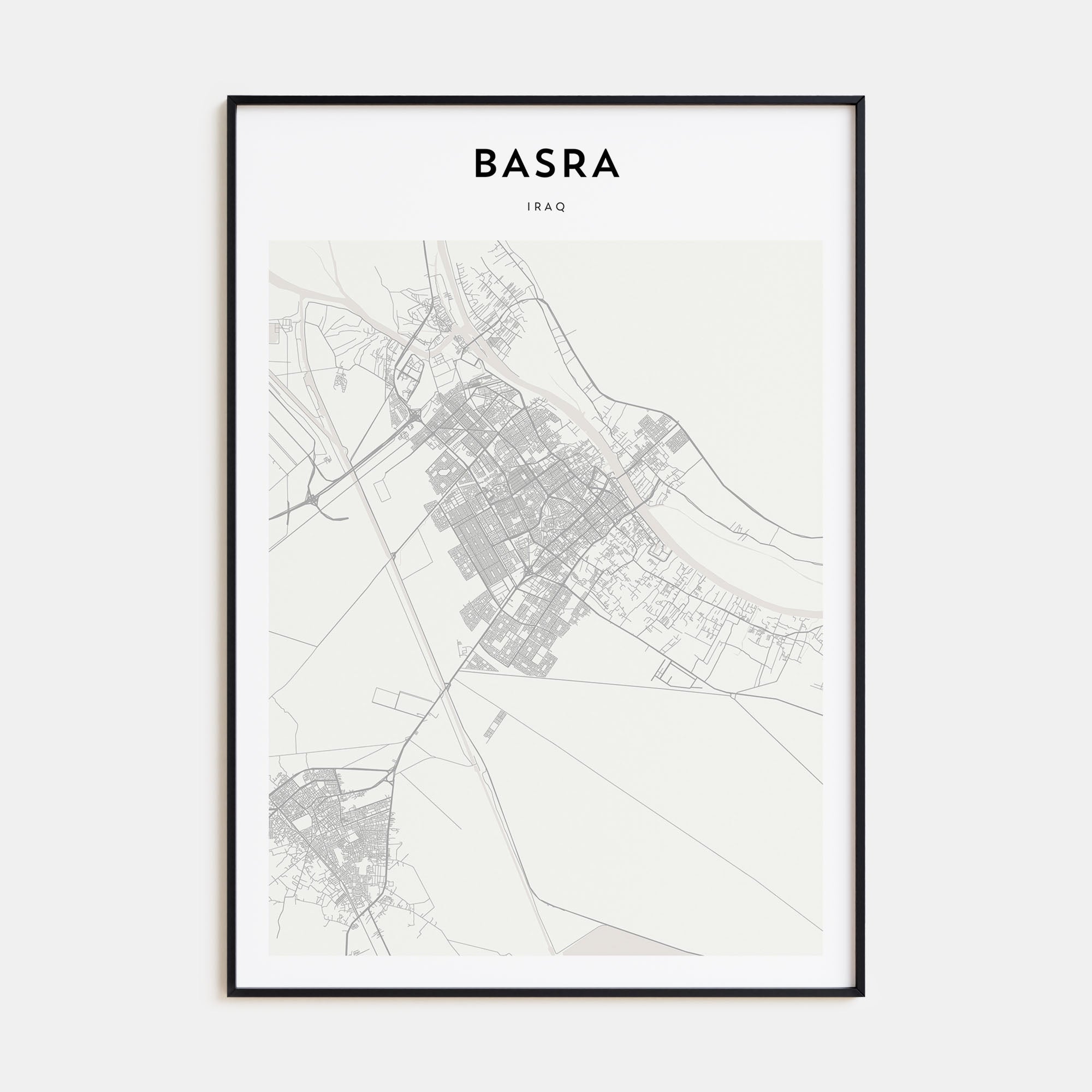 Basra Map Portrait Poster