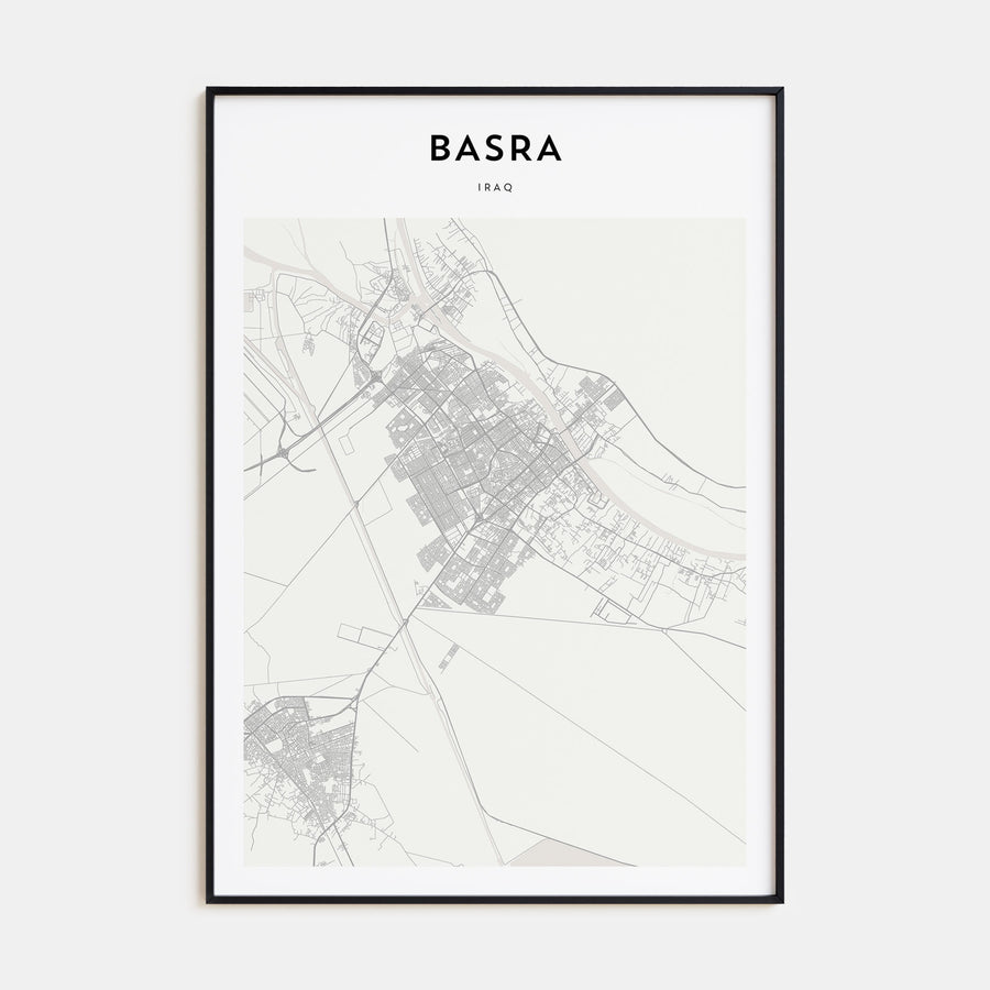 Basra Map Portrait Poster