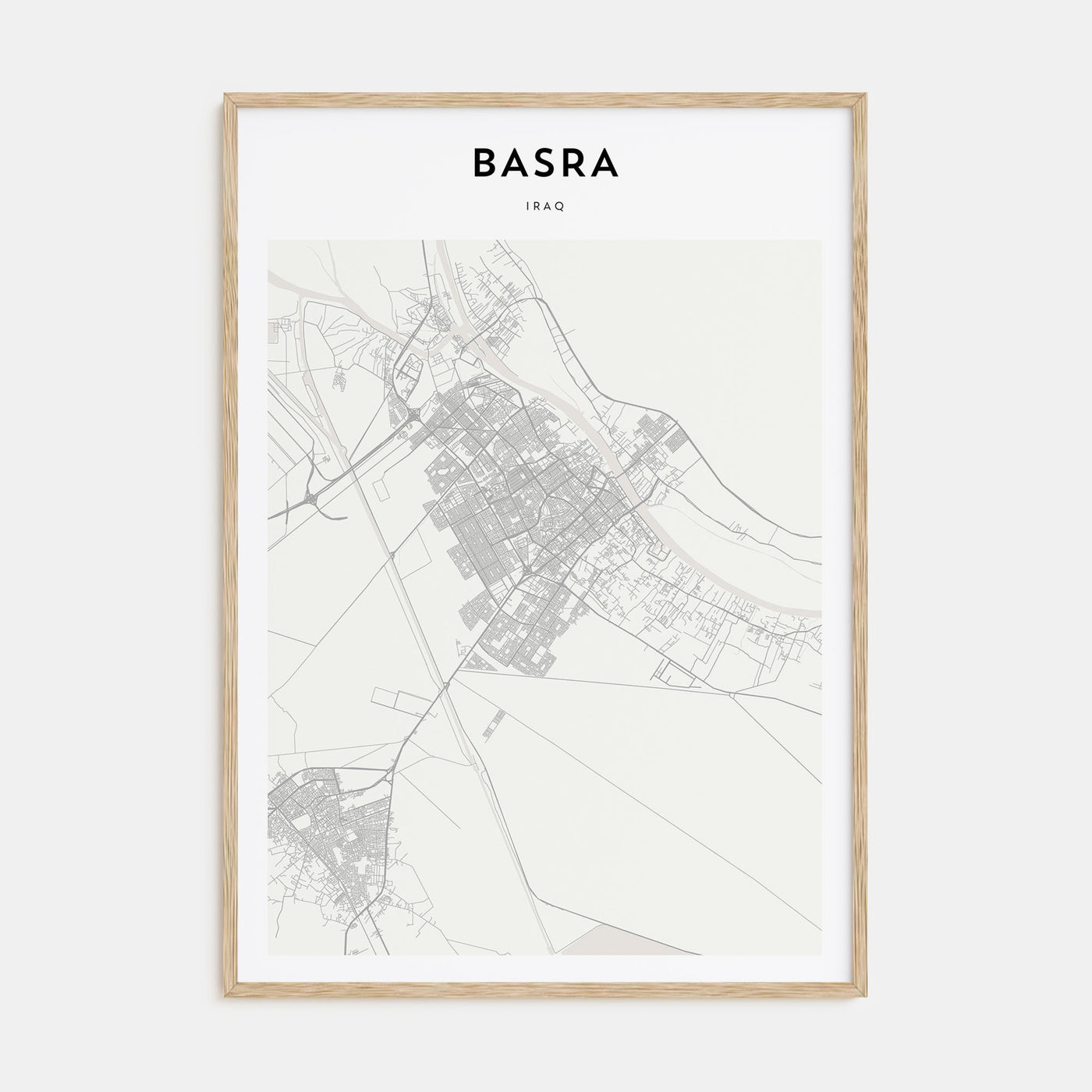 Basra Map Portrait Poster
