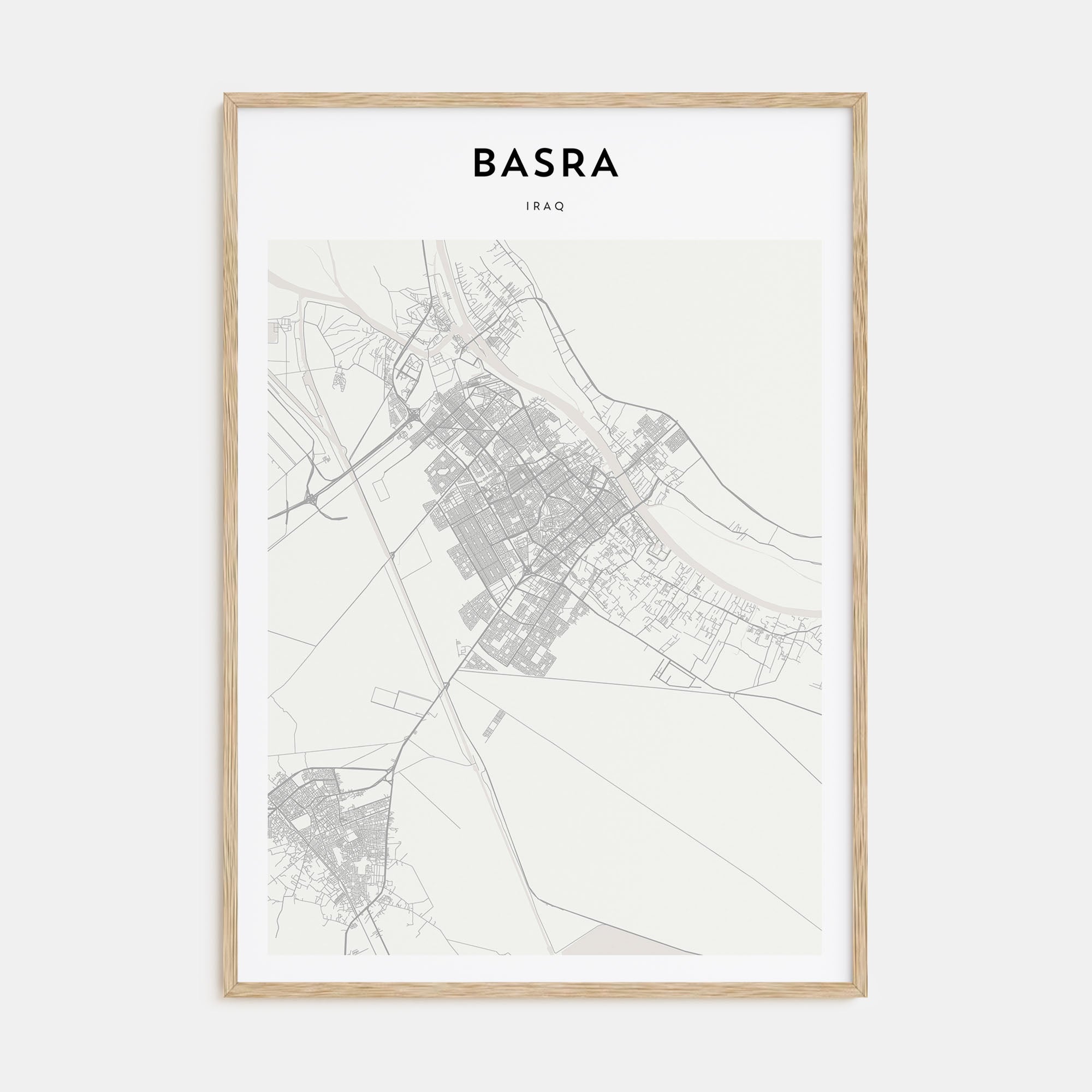 Basra Map Portrait Poster