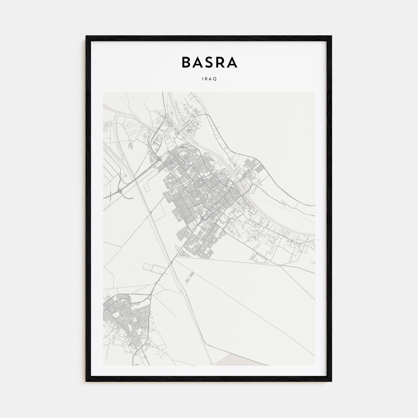 Basra Map Portrait Poster