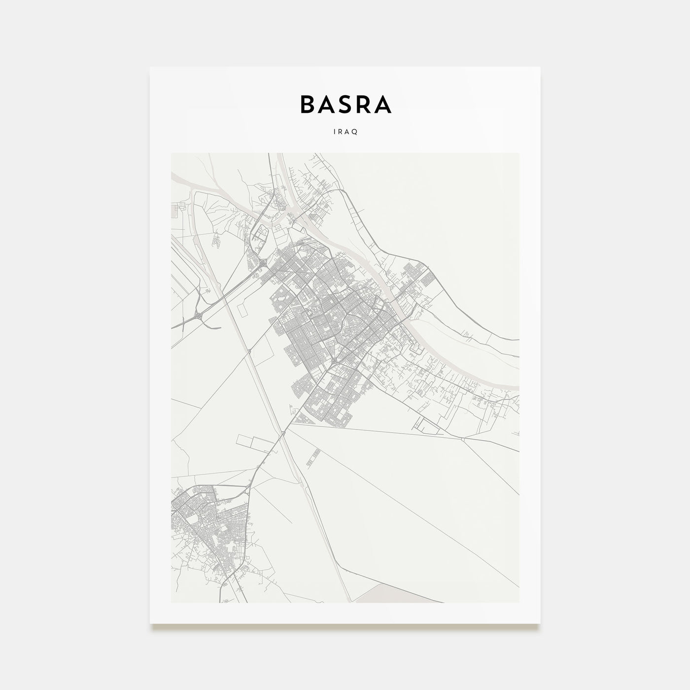 Basra Map Portrait Poster