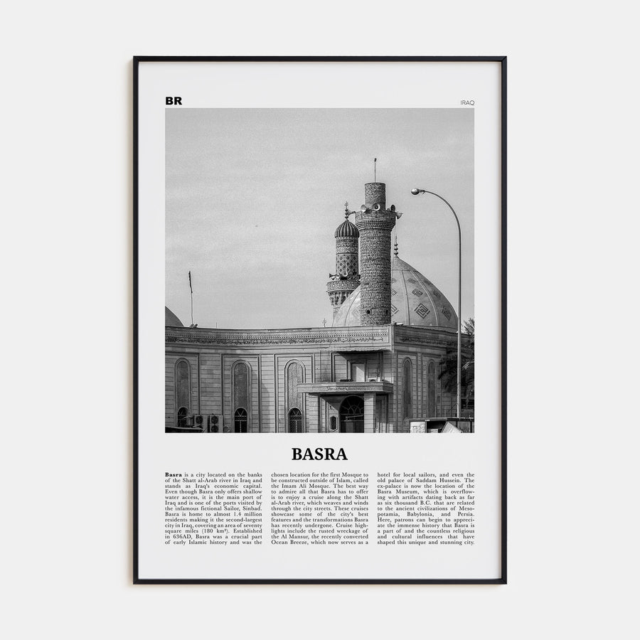 Basra Travel B&W Poster