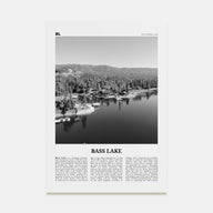Bass Lake Travel B&W Poster