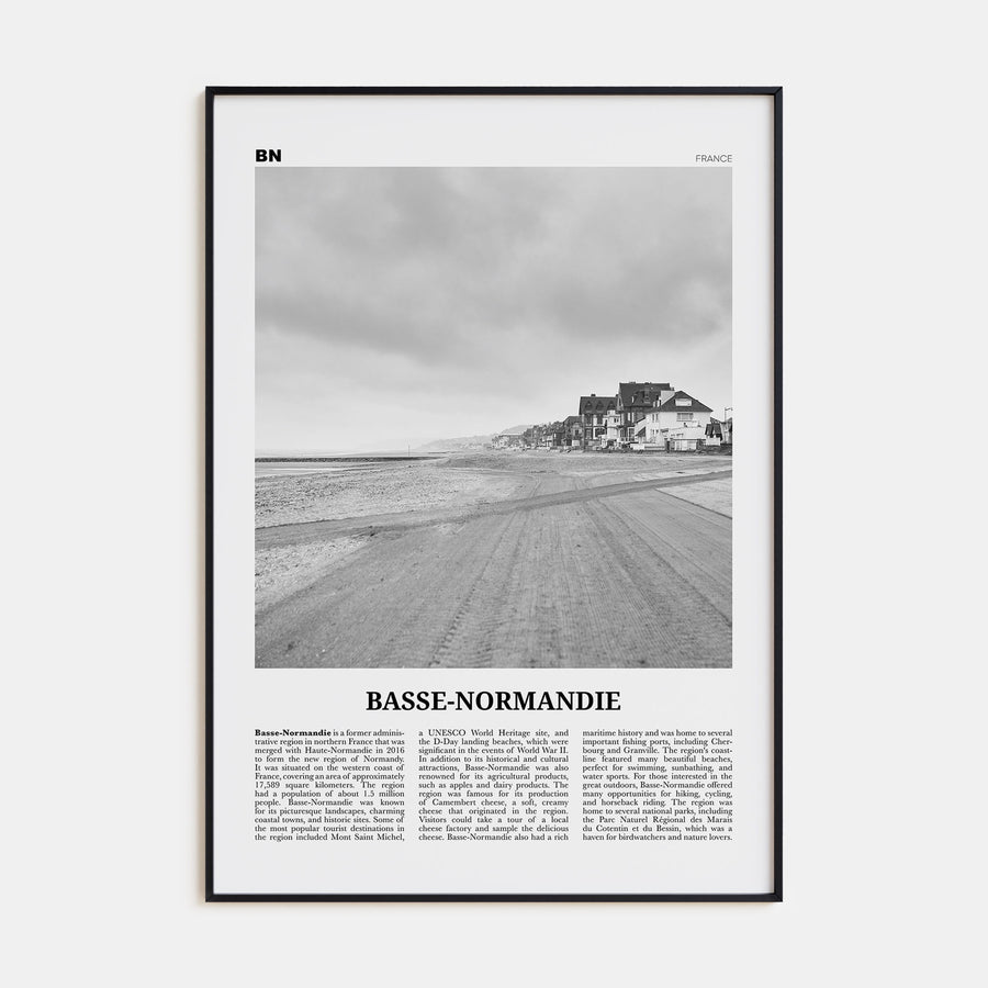 Basse-Normandie Travel B&W Poster