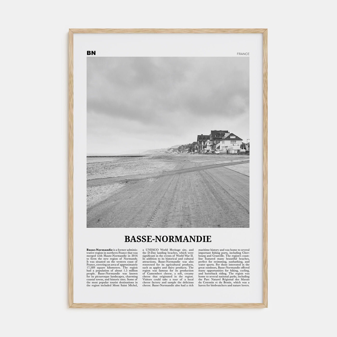 Basse-Normandie Travel B&W Poster