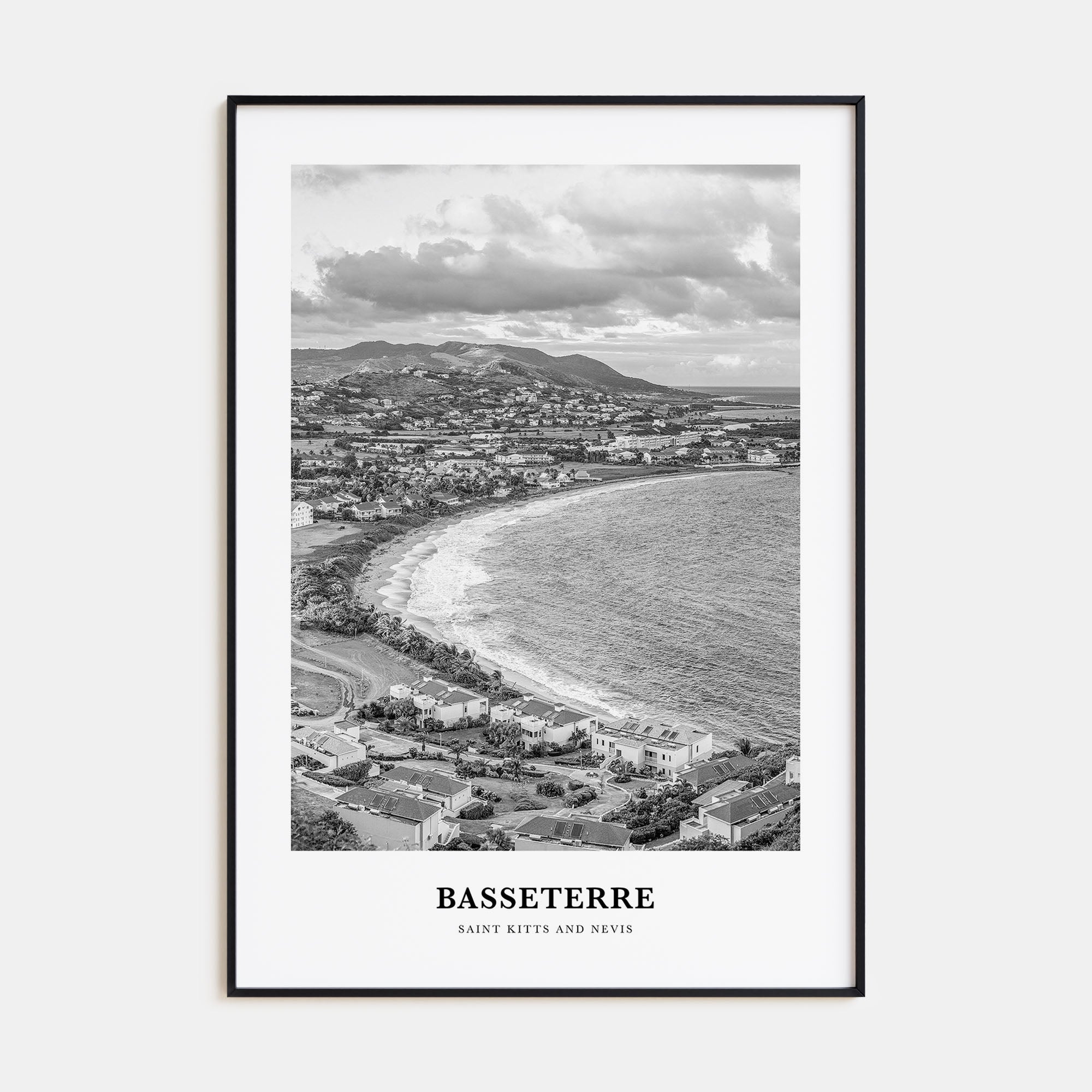 Basseterre Portrait B&W Poster
