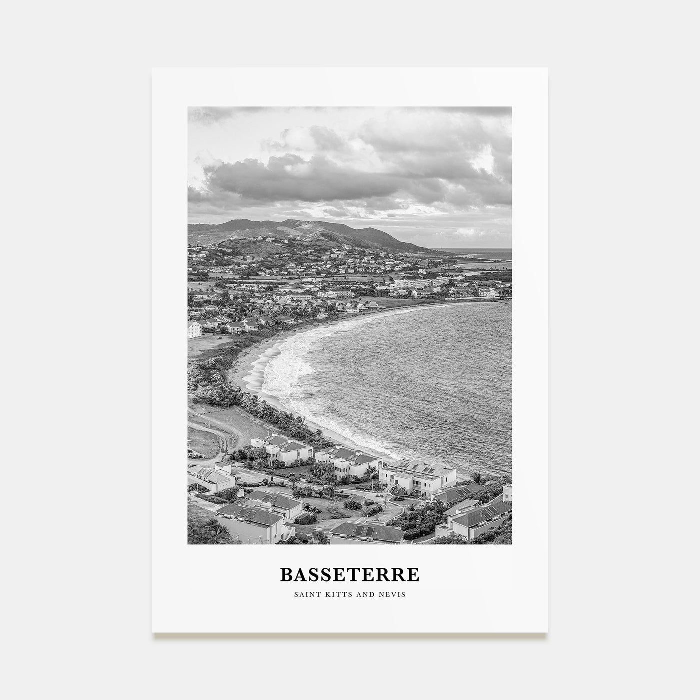 Basseterre Portrait B&W Poster