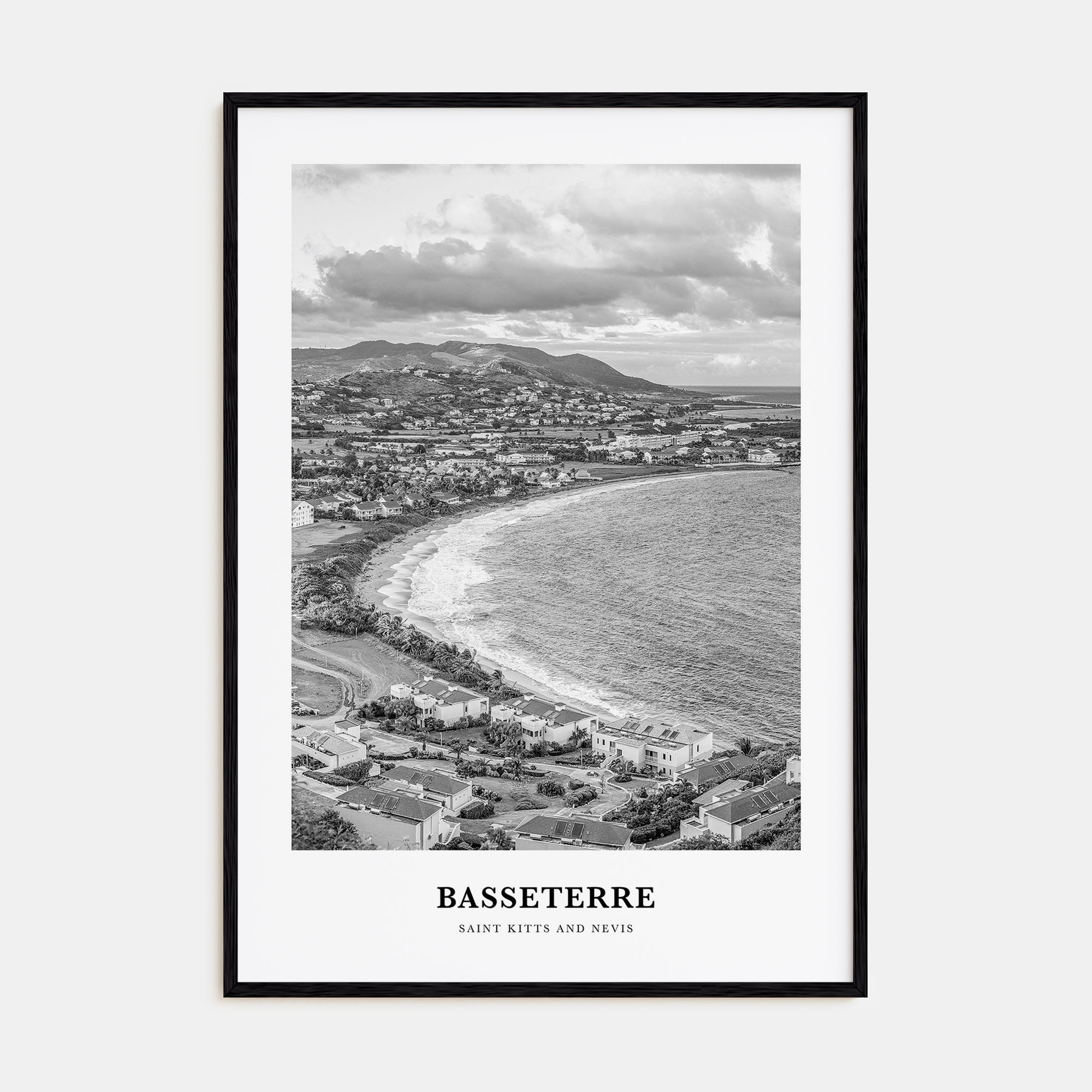 Basseterre Portrait B&W Poster