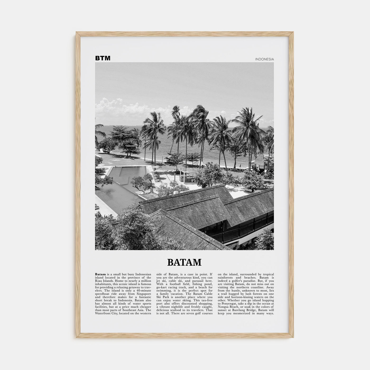 Batam Travel B&W Poster