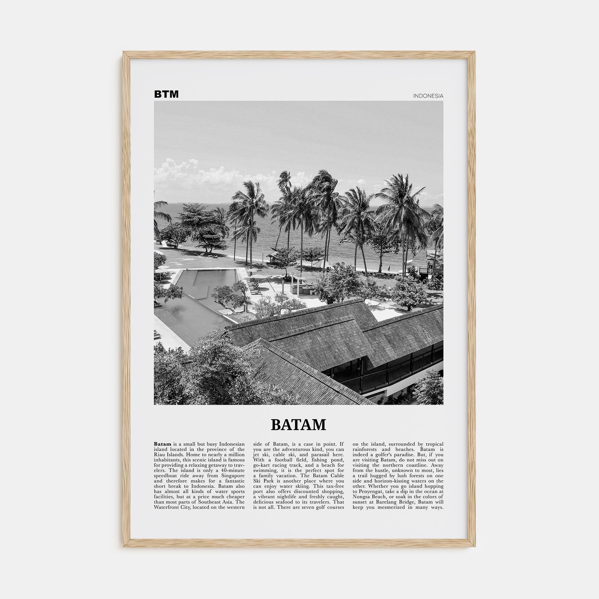 Batam Travel B&W Poster