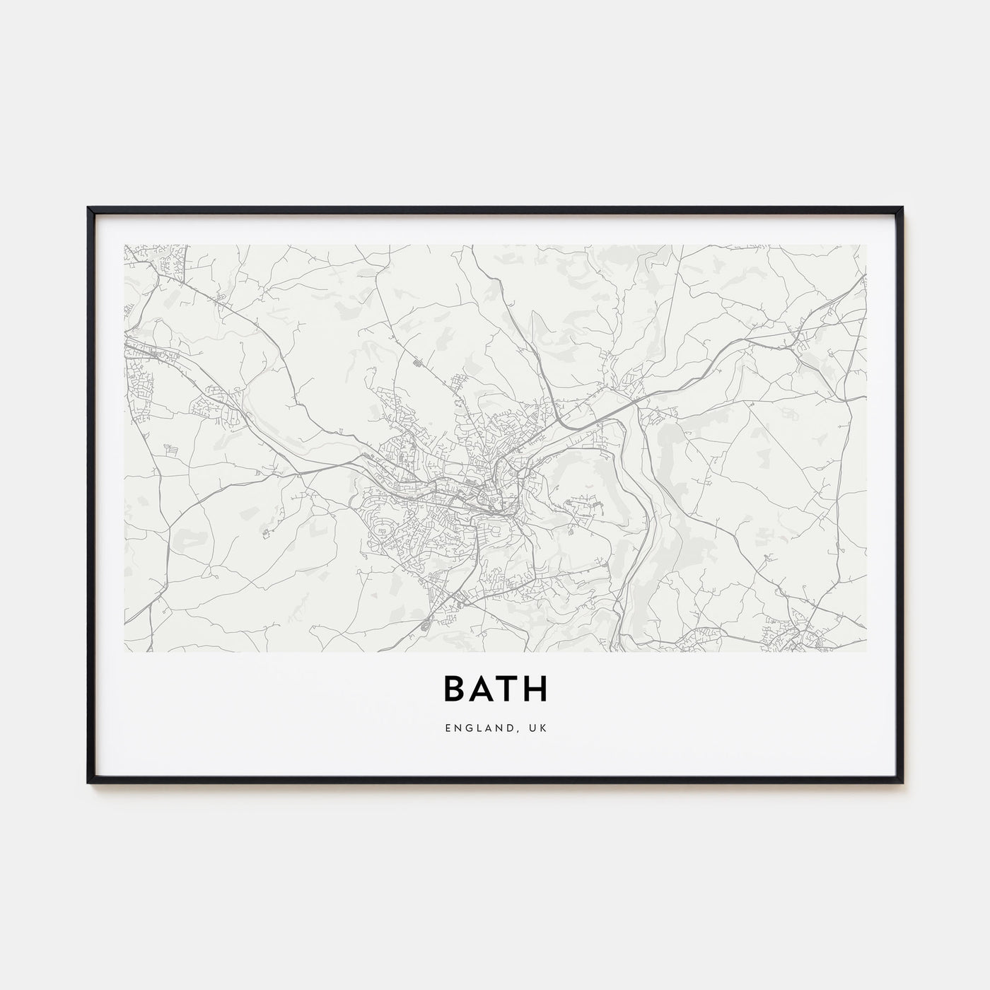 Bath Map Landscape Poster