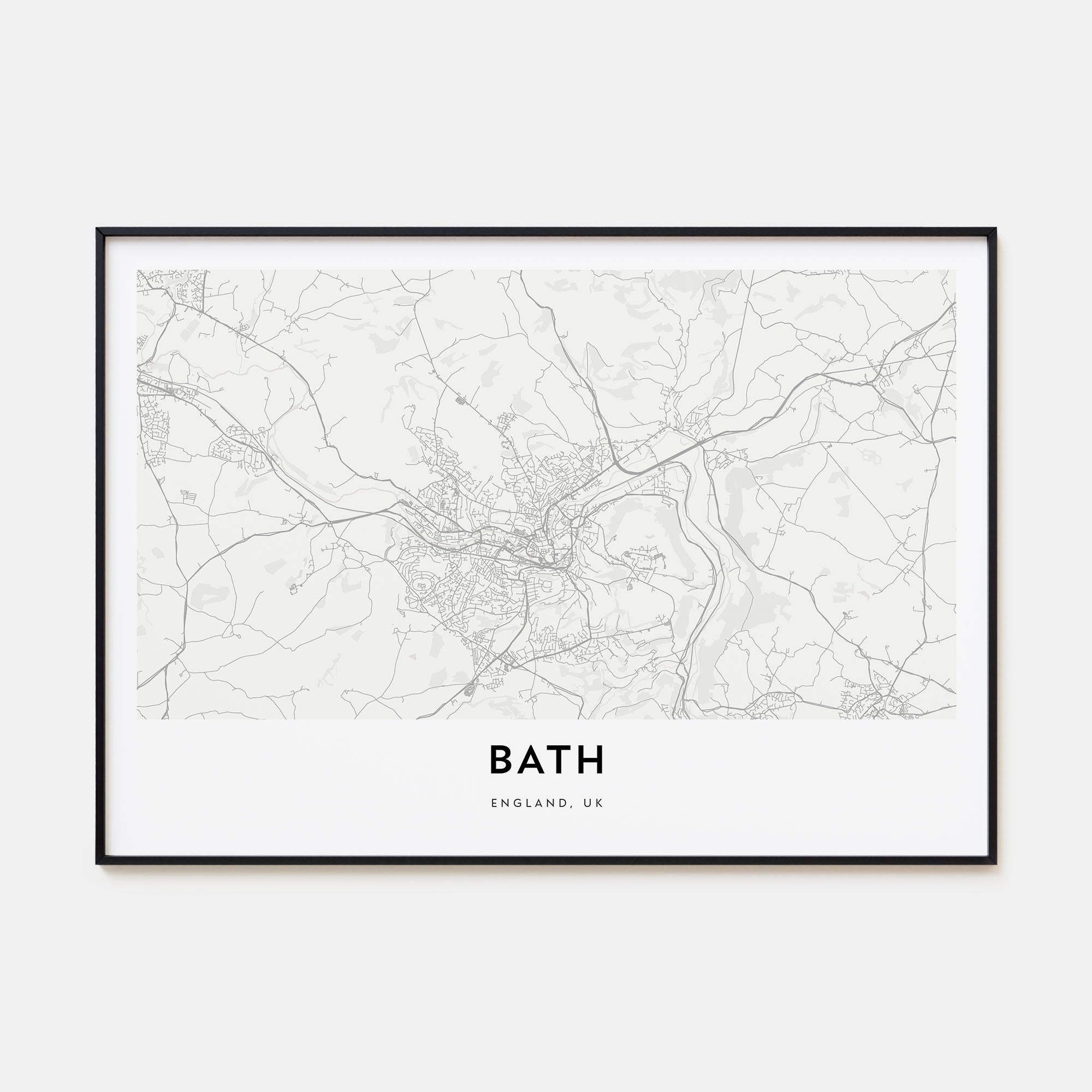 Bath Map Landscape Poster