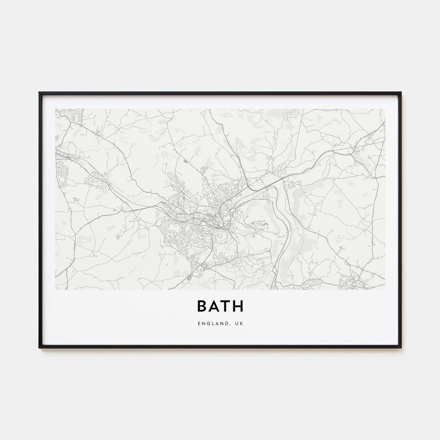 Bath Map Landscape Poster