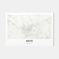 Bath Map Landscape Poster