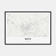 Bath Map Landscape Poster