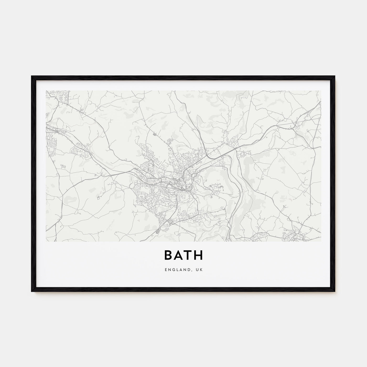 Bath Map Landscape Poster