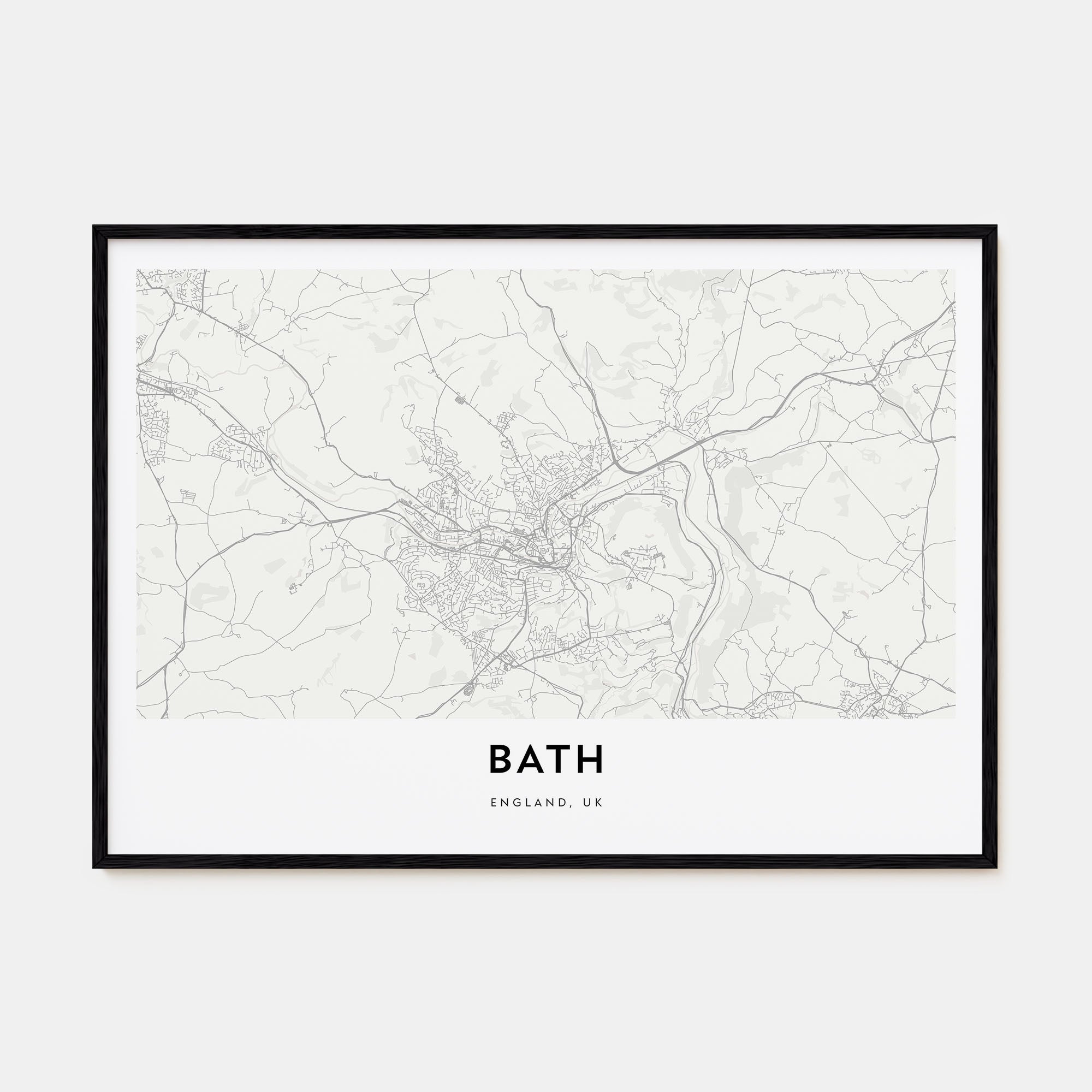 Bath Map Landscape Poster
