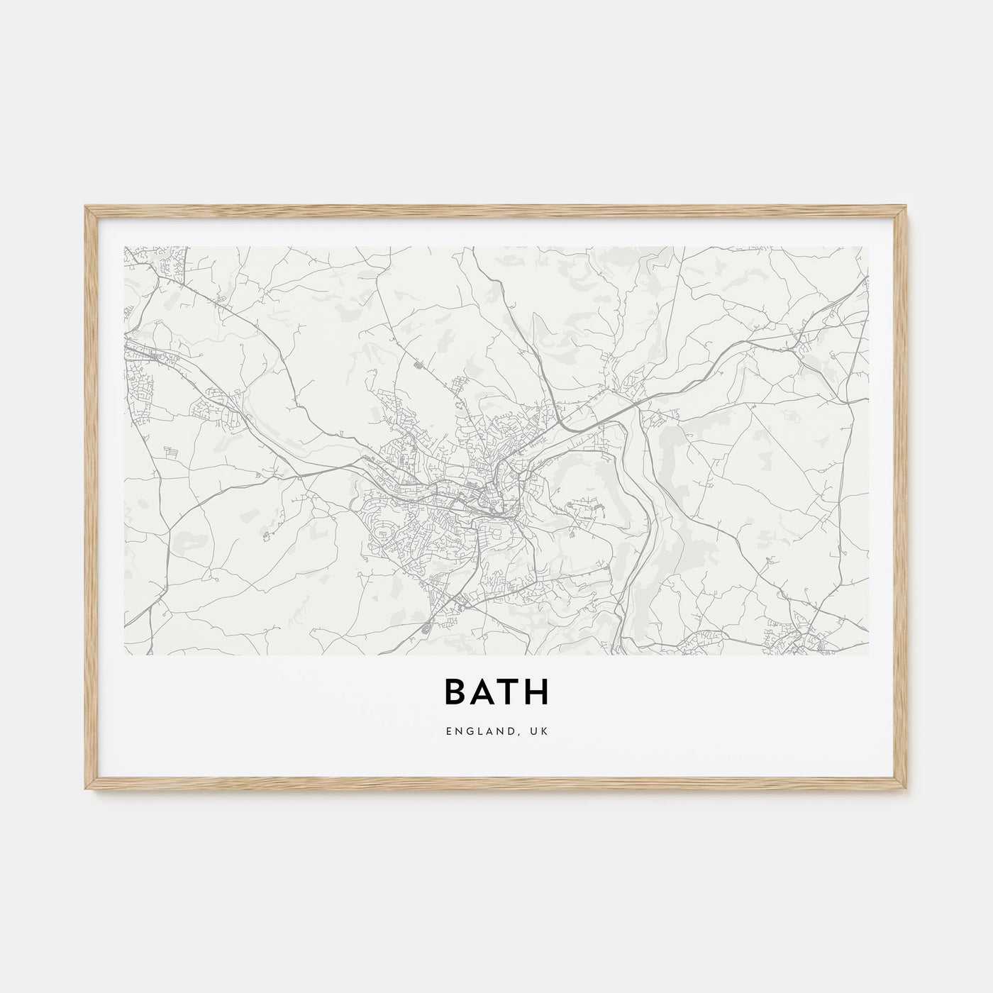 Bath Map Landscape Poster