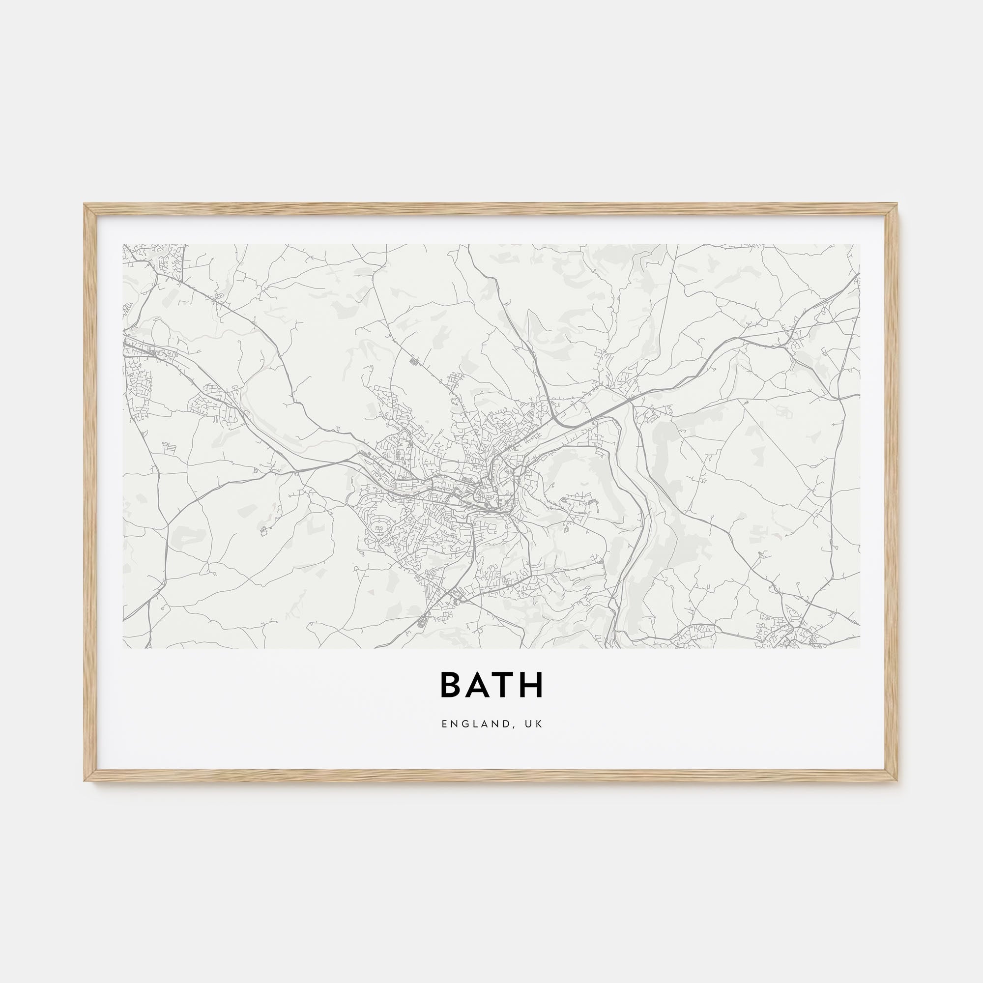 Bath Map Landscape Poster