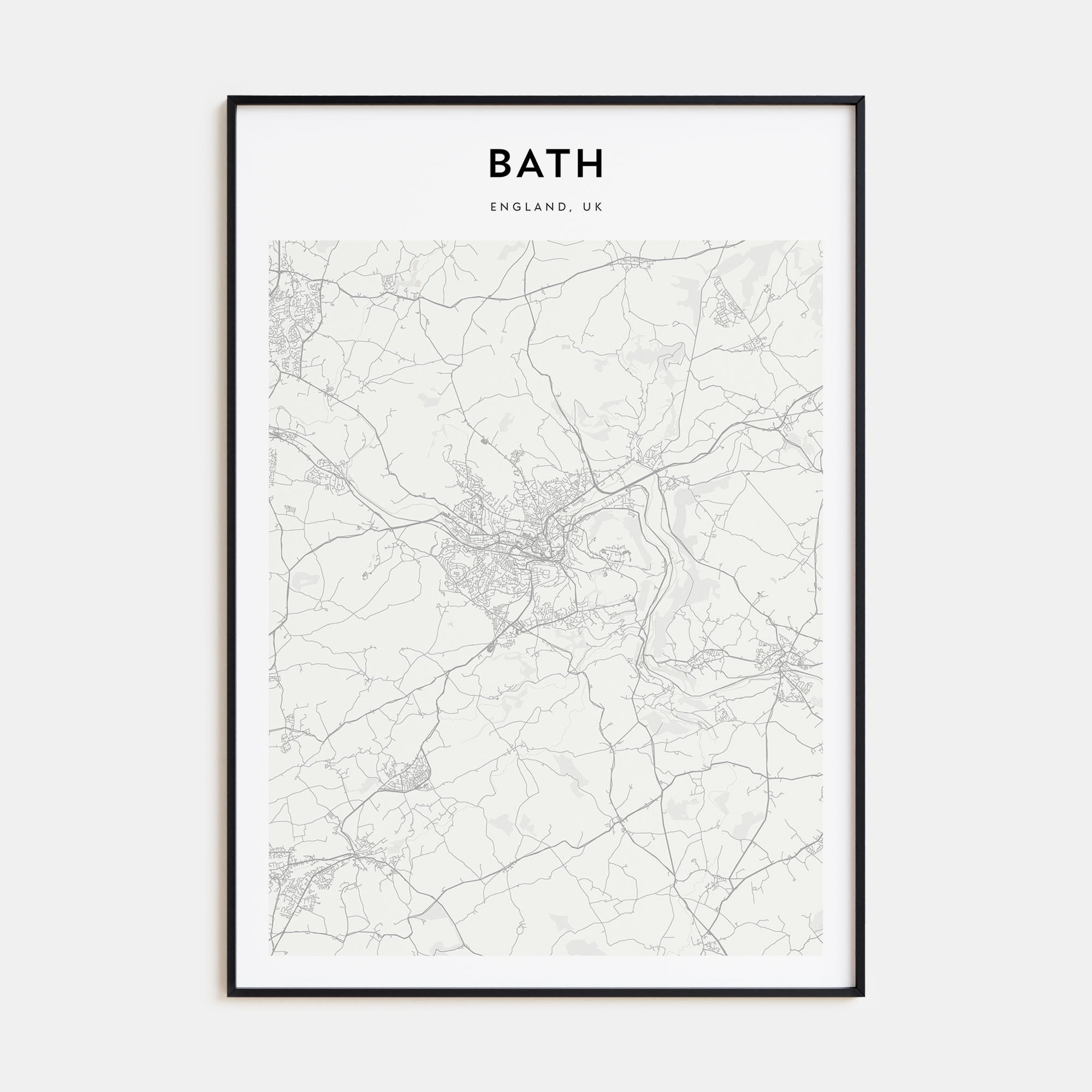 Bath Map Portrait Poster