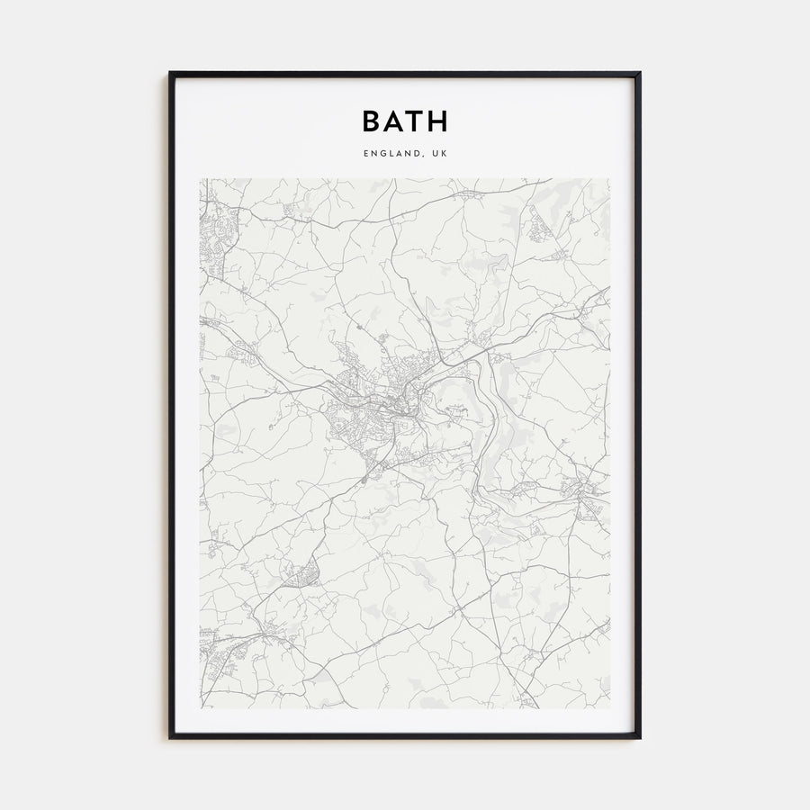 Bath Map Portrait Poster
