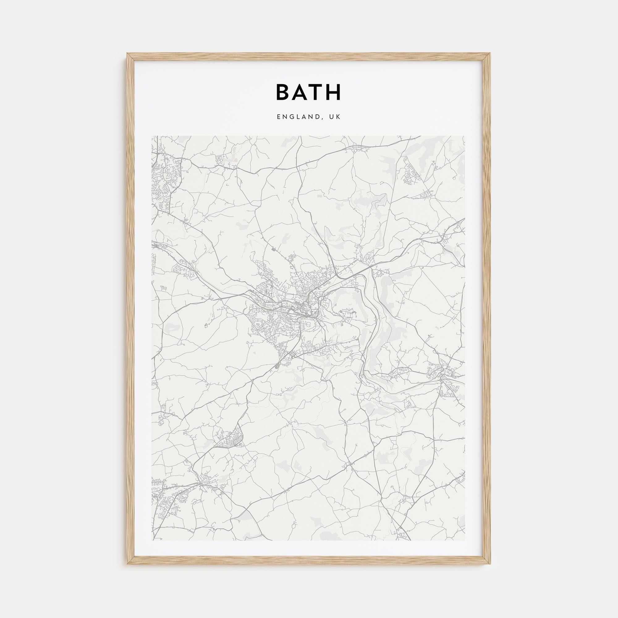 Bath Map Portrait Poster