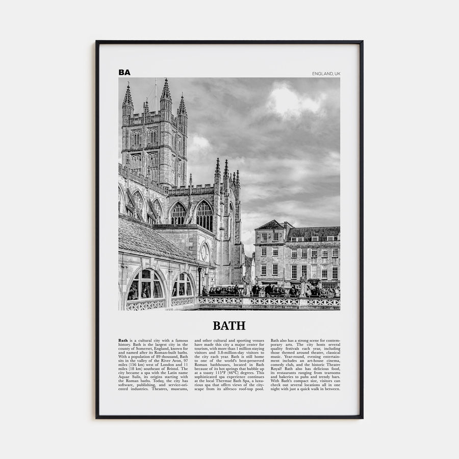 Bath Travel B&W Poster