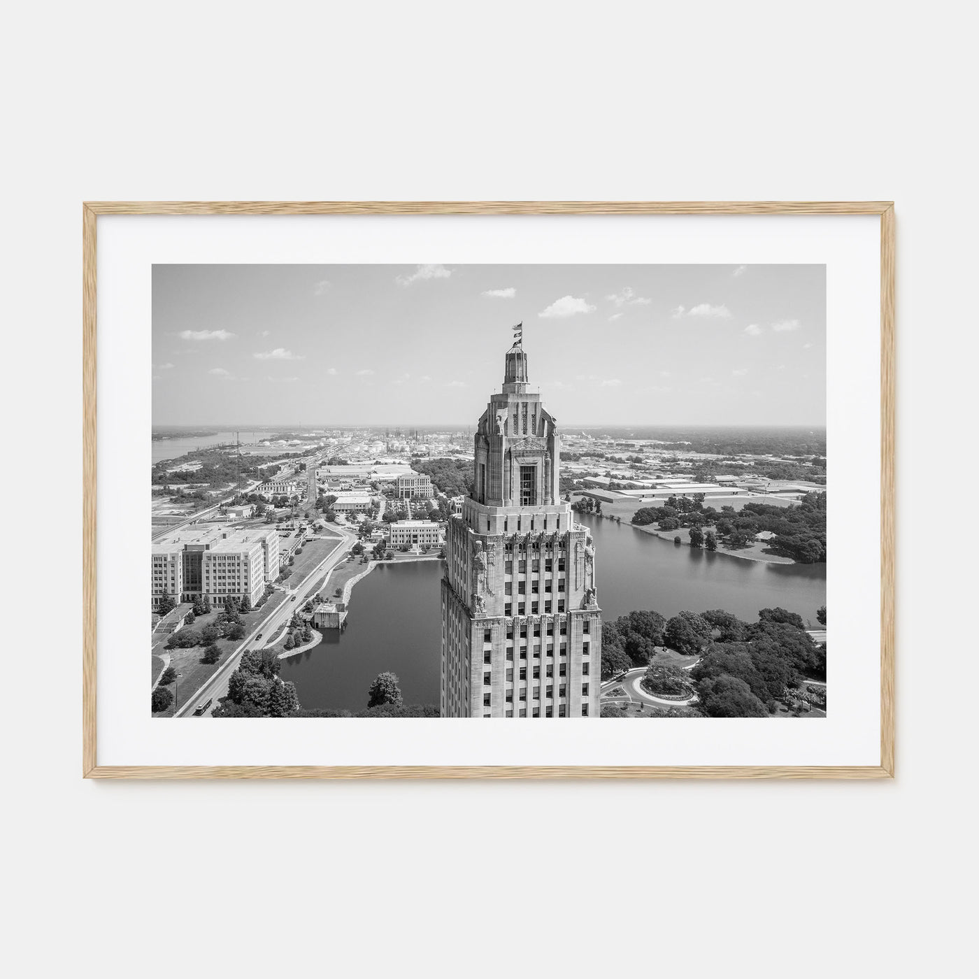 Baton Rouge Landscape B&W Poster