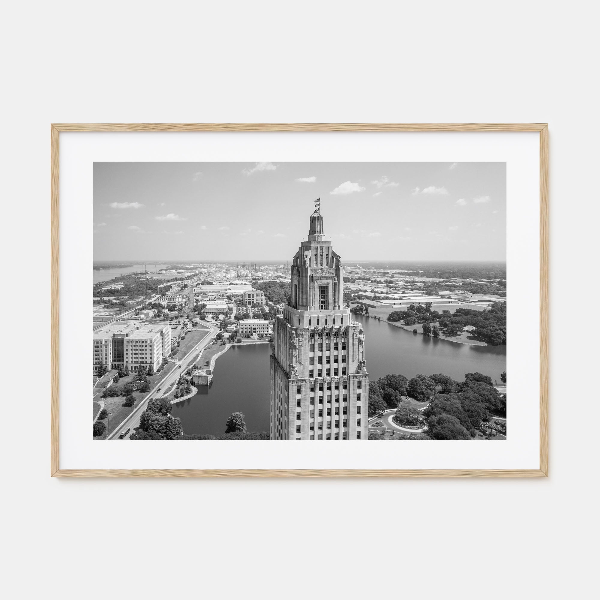 Baton Rouge Landscape B&W Poster