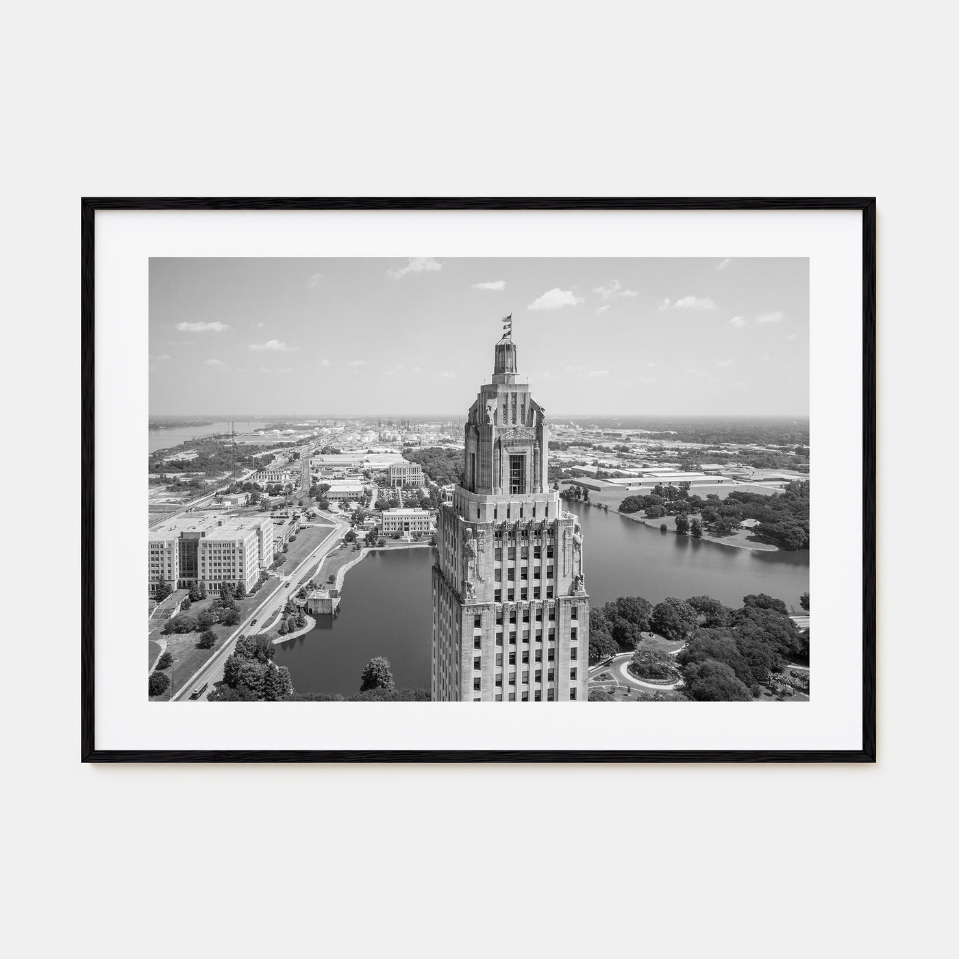 Baton Rouge Landscape B&W Poster