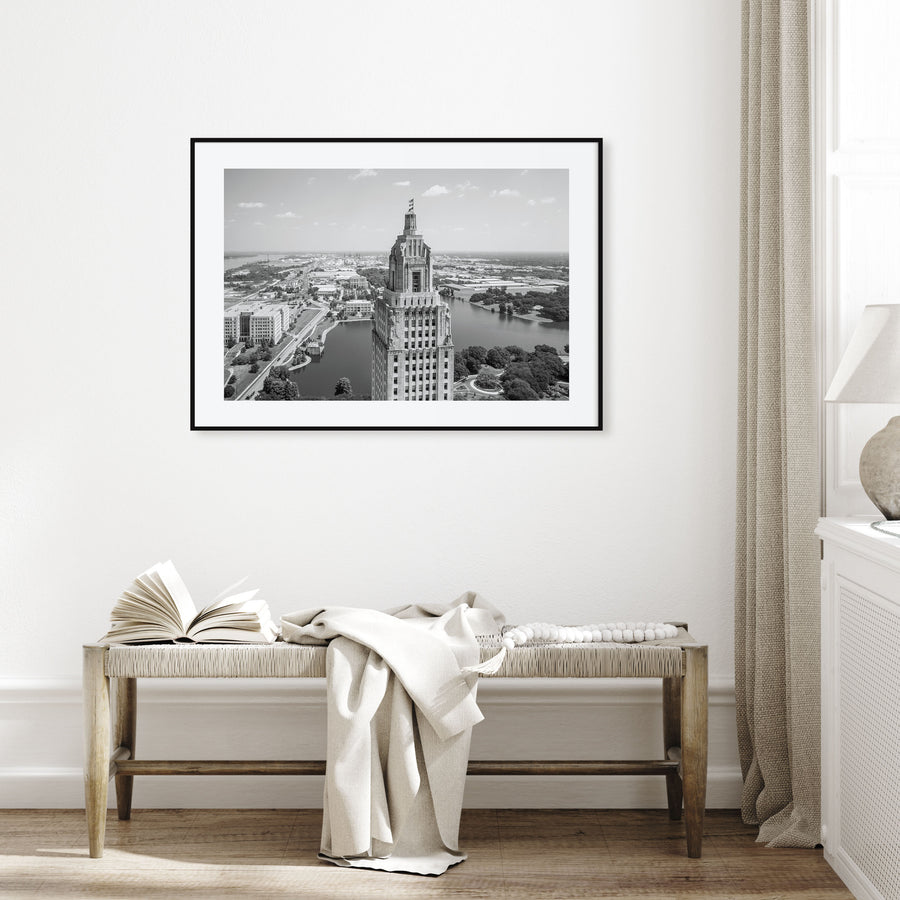 Baton Rouge Landscape B&W Poster