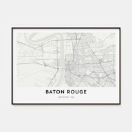 Baton Rouge Map Landscape Poster